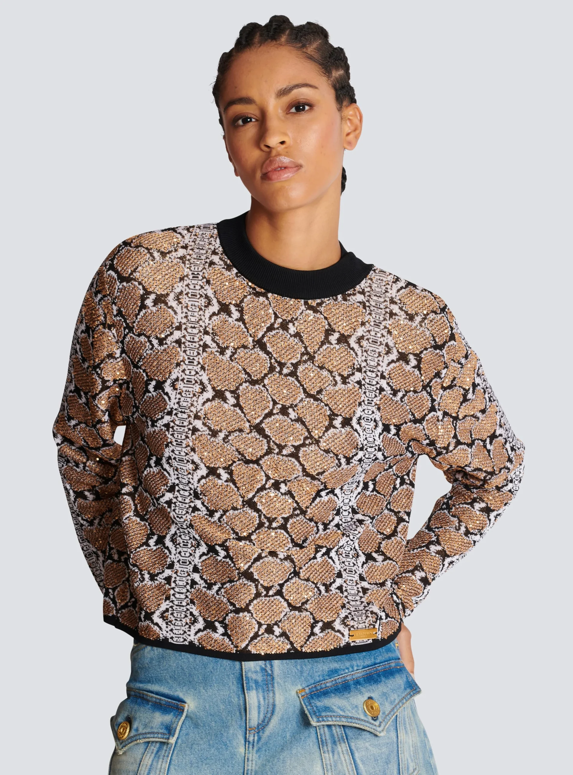 Snakeskin Knit Jumper-Balmain Best