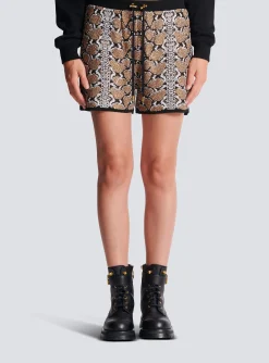 Snakeskin Knit Shorts-Balmain Sale