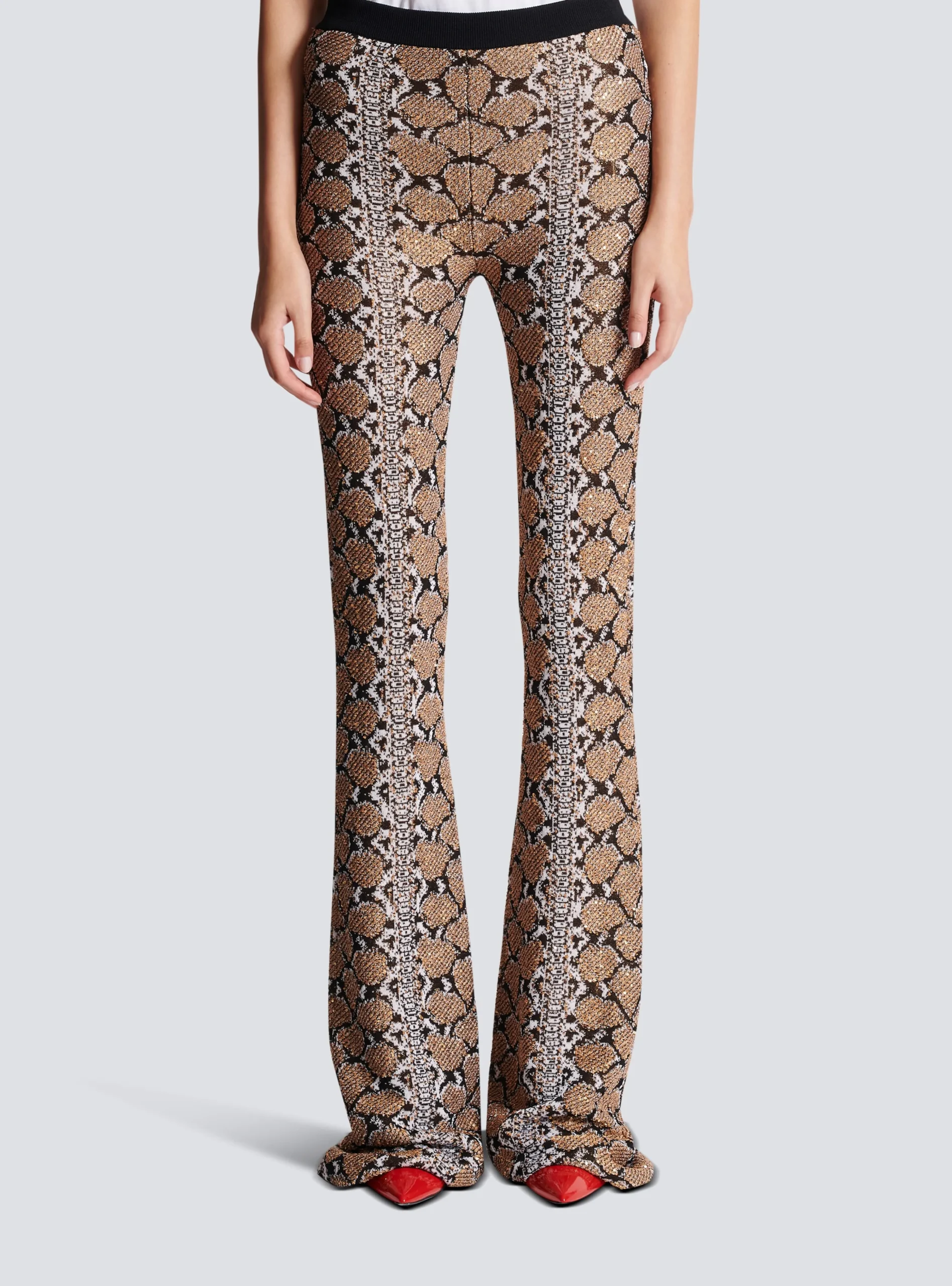 Snakeskin Knit Trousers-Balmain Shop