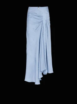 Snakeskin Silk Jacquard Skirt-Balmain New