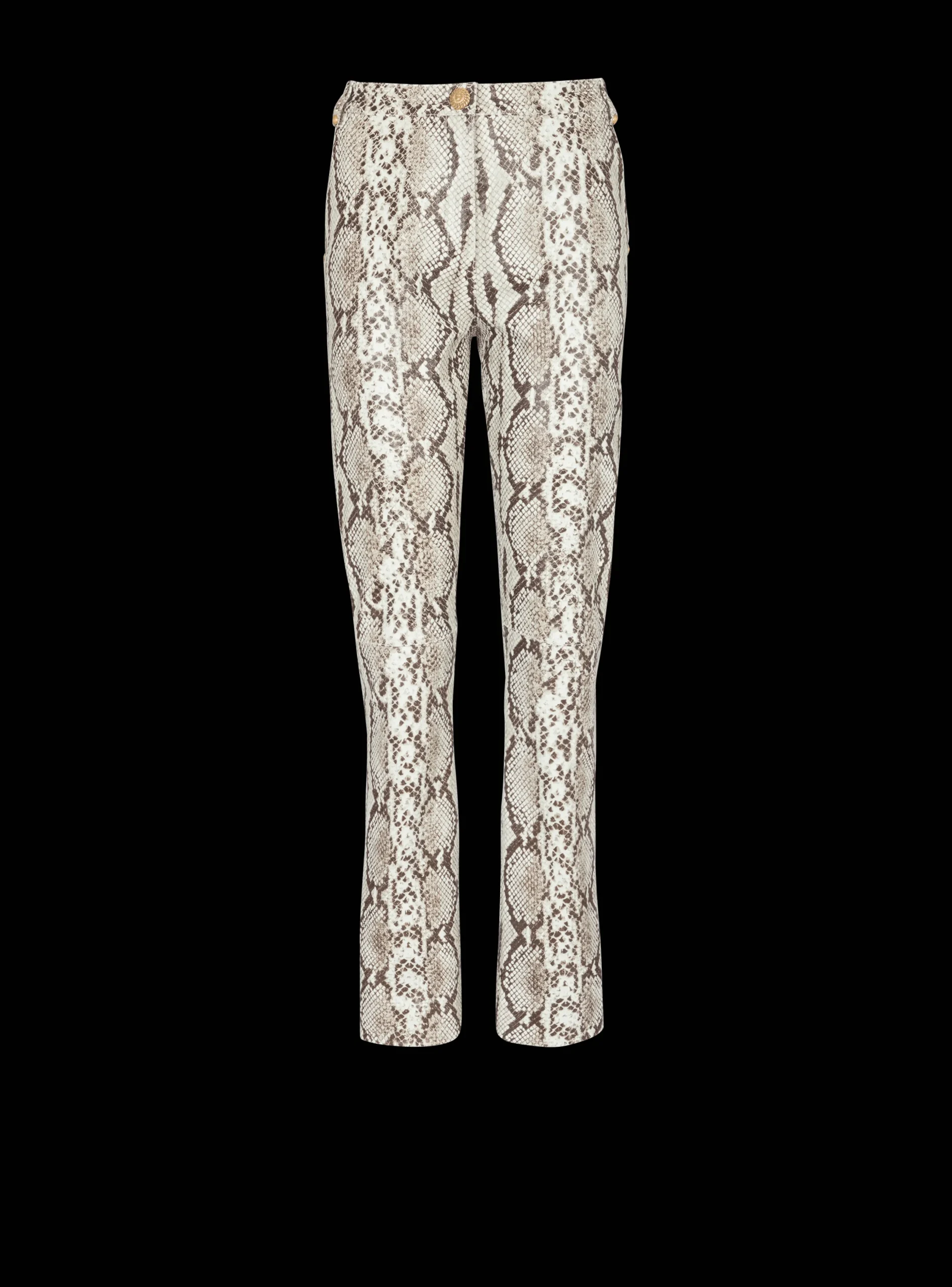 Snakeskin-effect Leather Trousers-Balmain Clearance