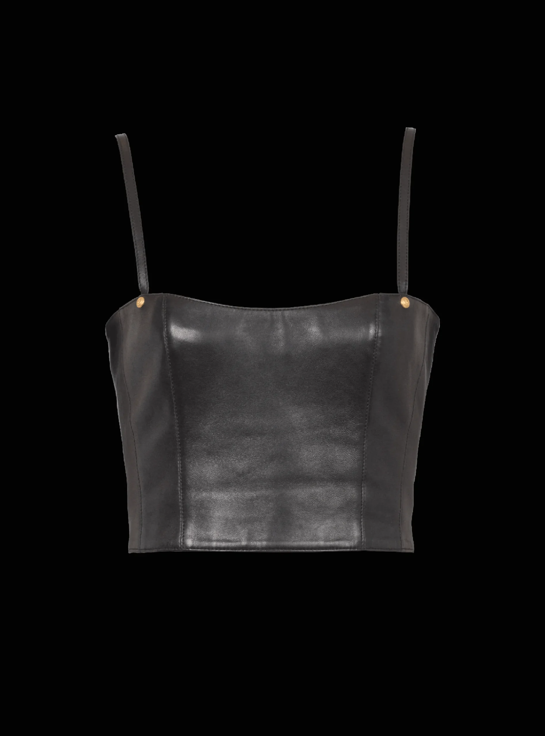 Spaghetti Strap Leather Top-Balmain Store