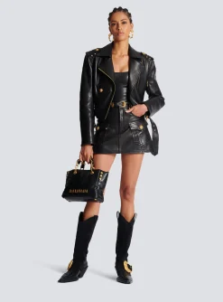 Spaghetti Strap Leather Top-Balmain Store