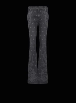 Star And Paisley Print Denim Jeans-Balmain Cheap
