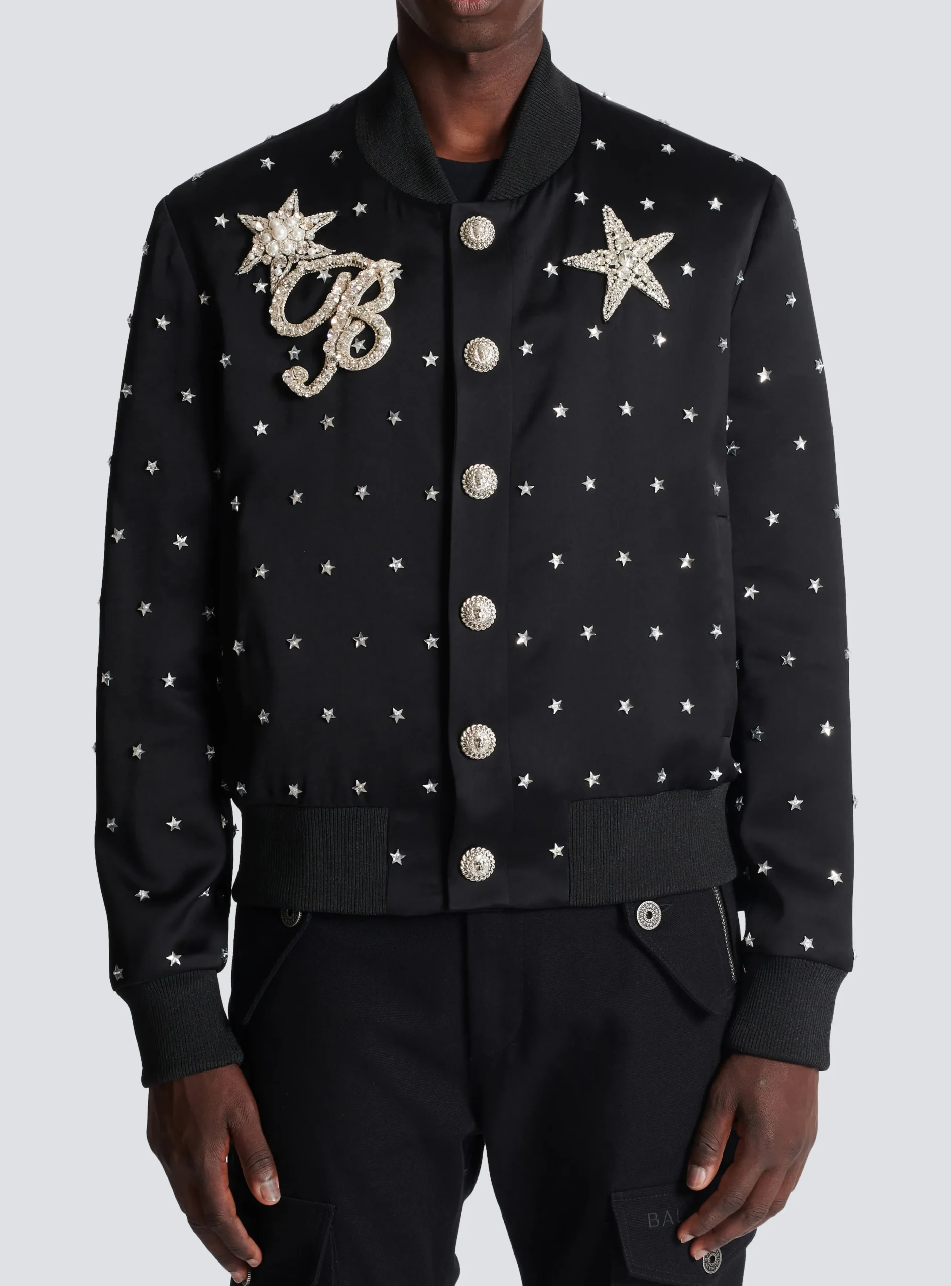 Stars Embroidered Bomber Jacket-Balmain Outlet