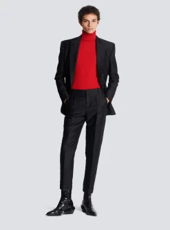 Straight-leg Mini Monogrammed Trousers-Balmain Shop