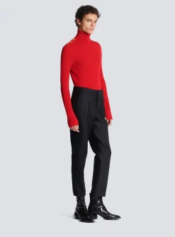 Straight-leg Mini Monogrammed Trousers-Balmain Shop