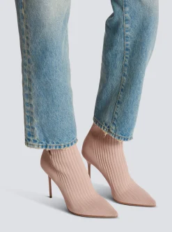 Stretch Knit Skye Ankle Boots-Balmain Fashion