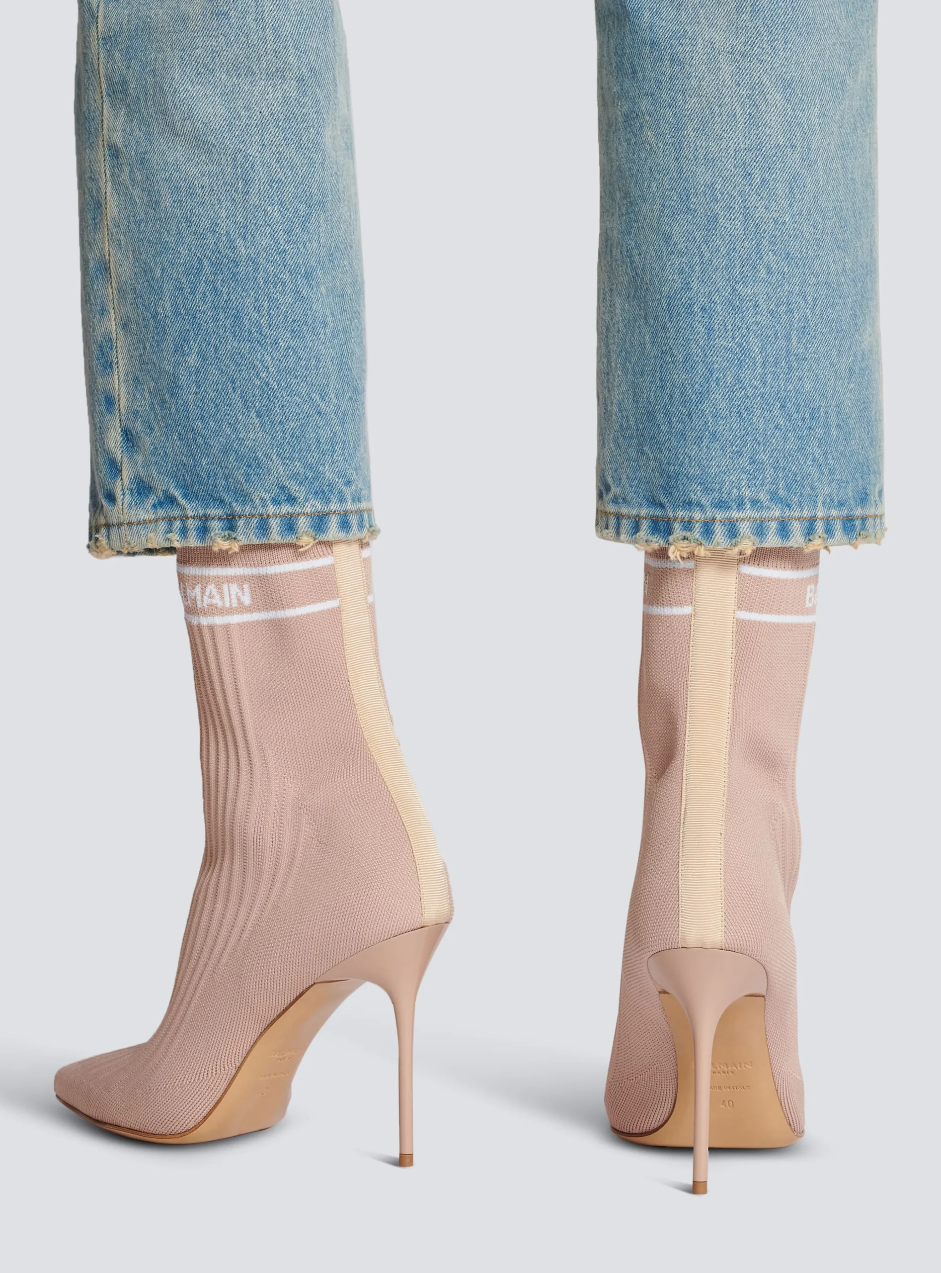 Stretch Knit Skye Ankle Boots-Balmain Fashion