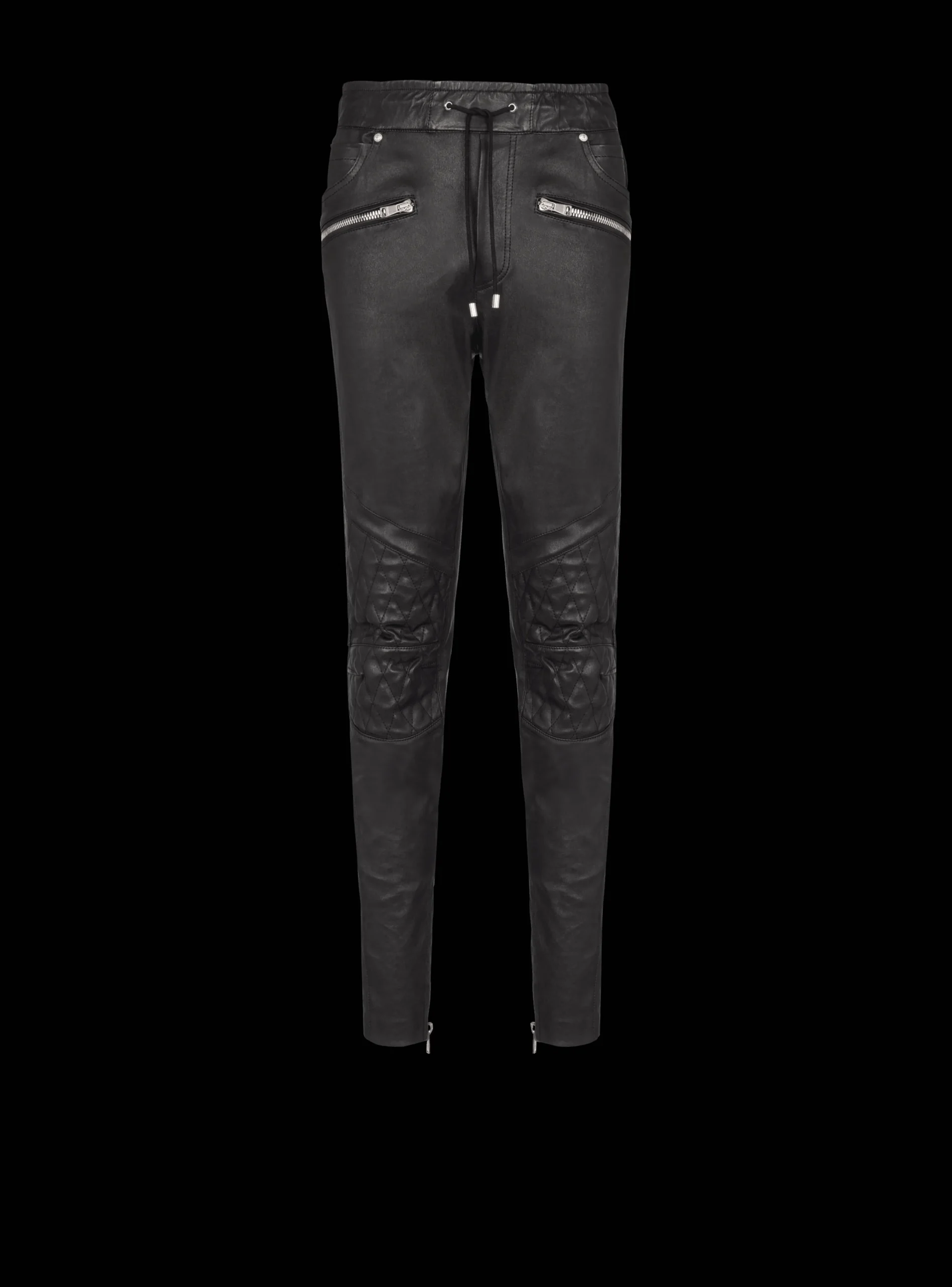 Stretch Leather Trousers-Balmain Shop