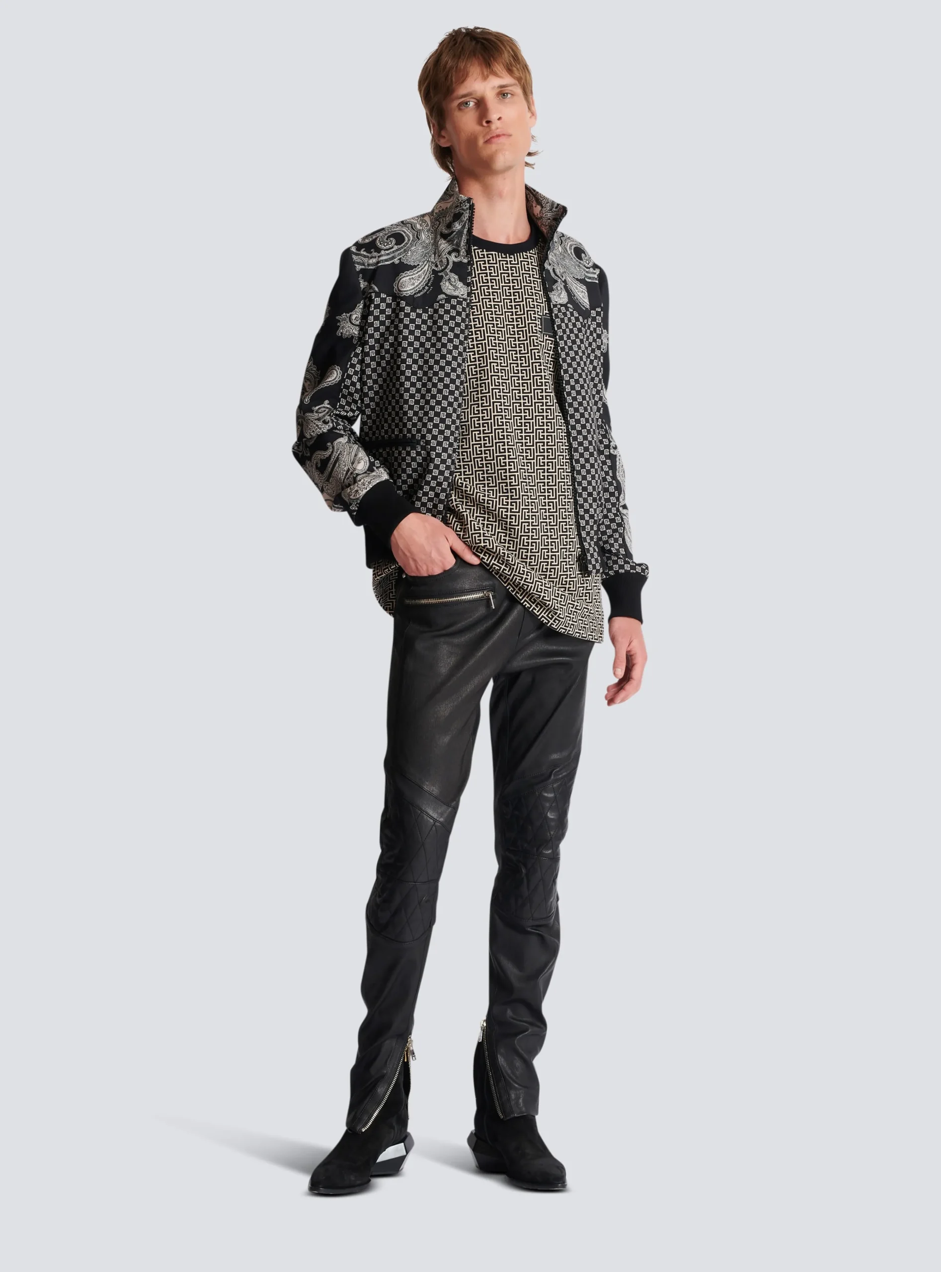 Stretch Leather Trousers-Balmain Shop