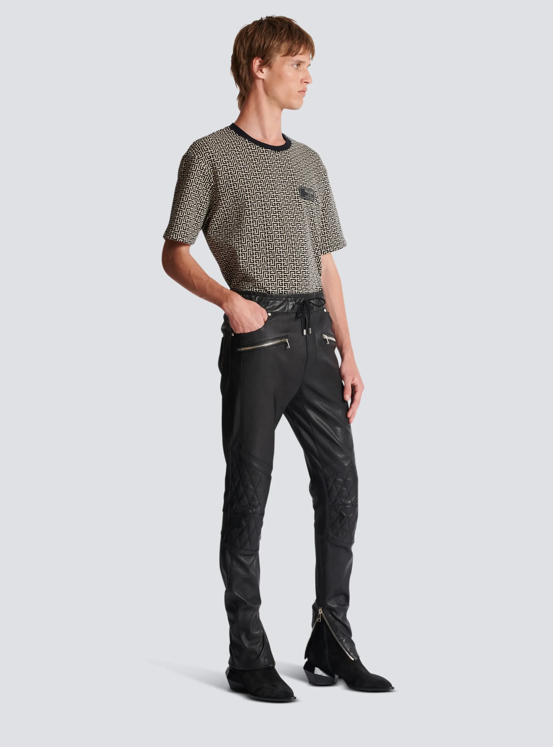 Stretch Leather Trousers-Balmain Shop