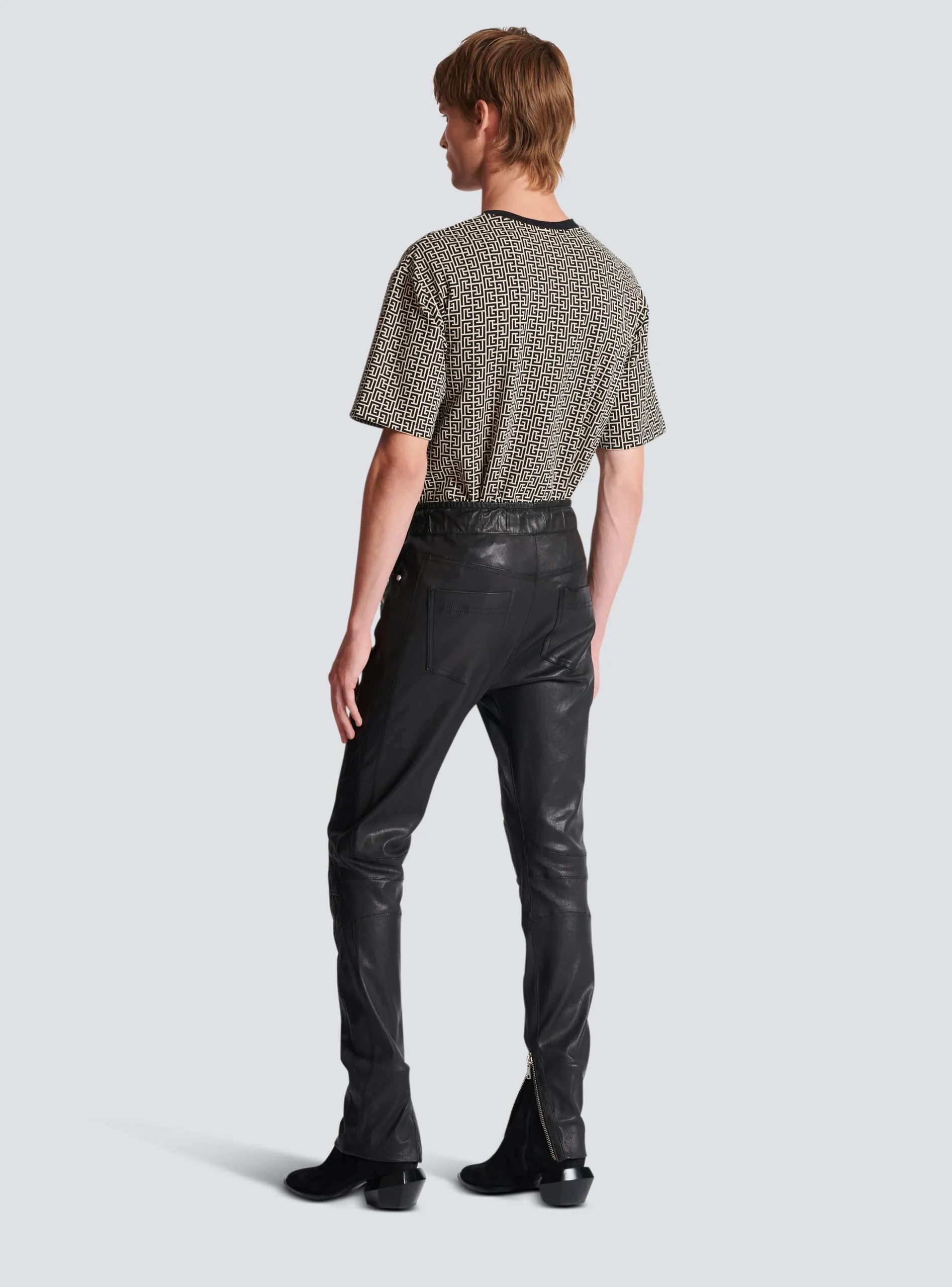 Stretch Leather Trousers-Balmain Shop