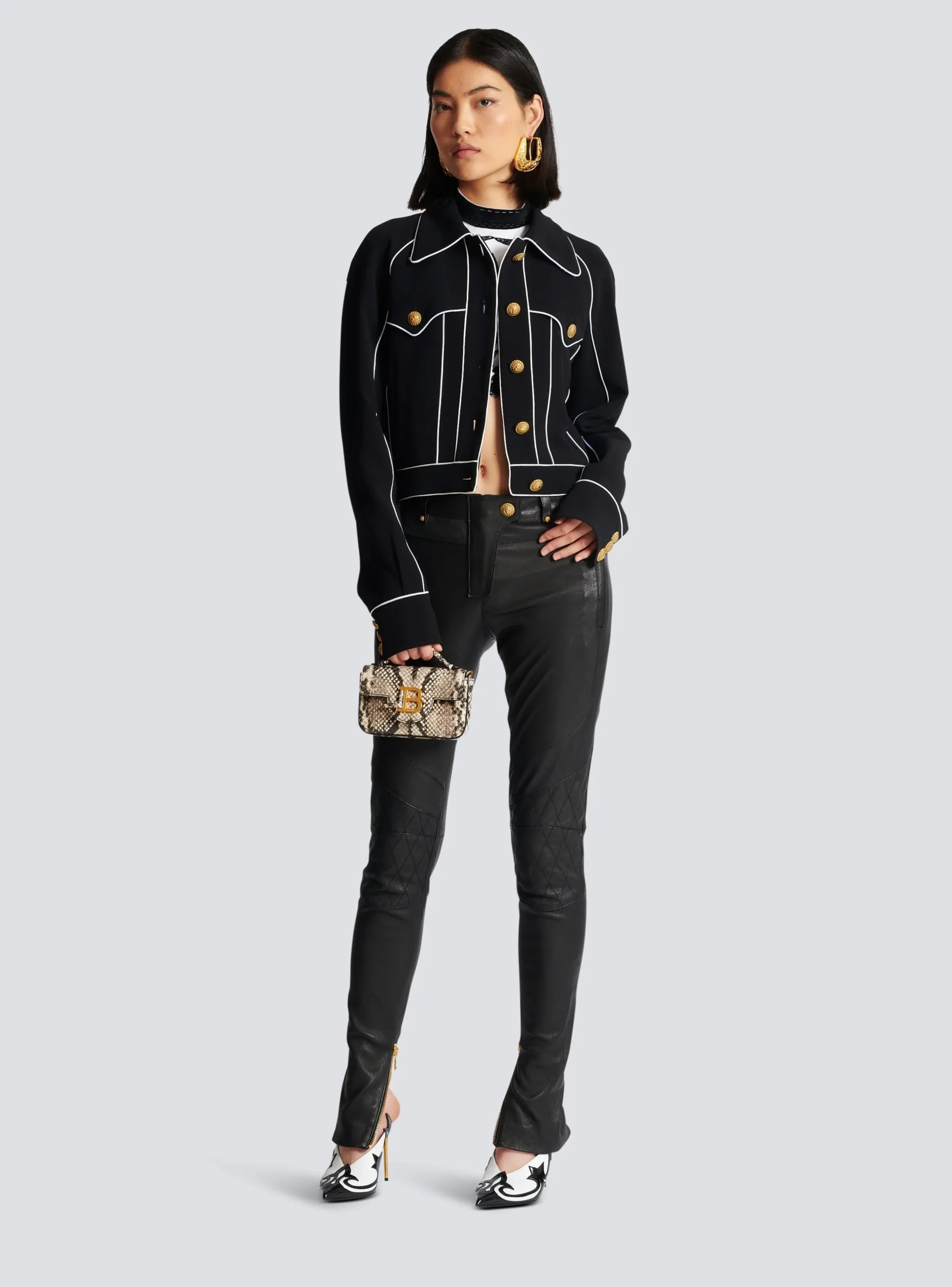 Stretch Leather Trousers-Balmain Clearance