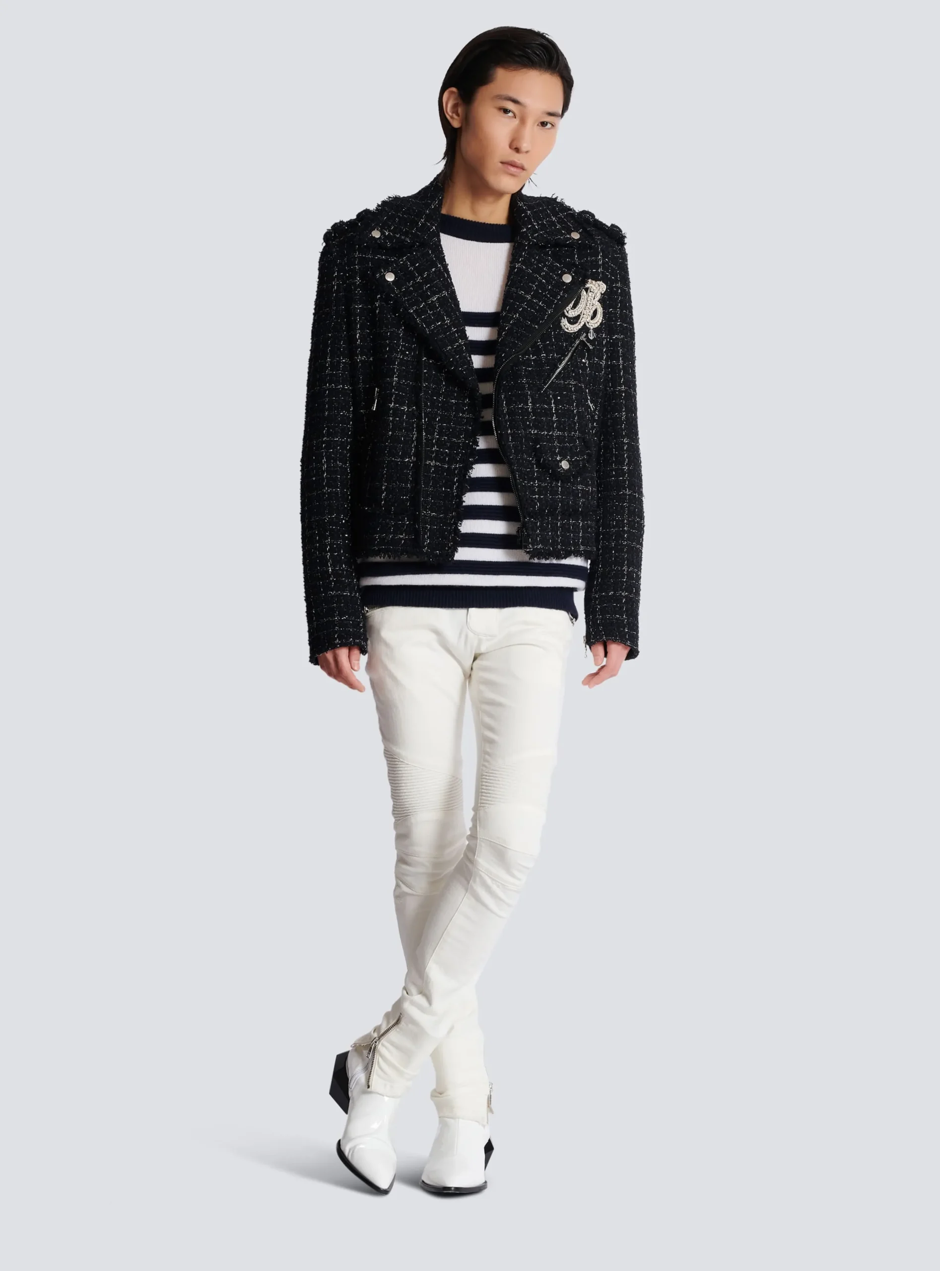 Striped Cashmere Jumper-Balmain Discount