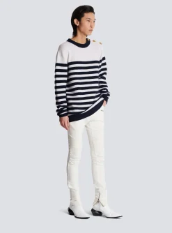 Striped Cashmere Jumper-Balmain Discount