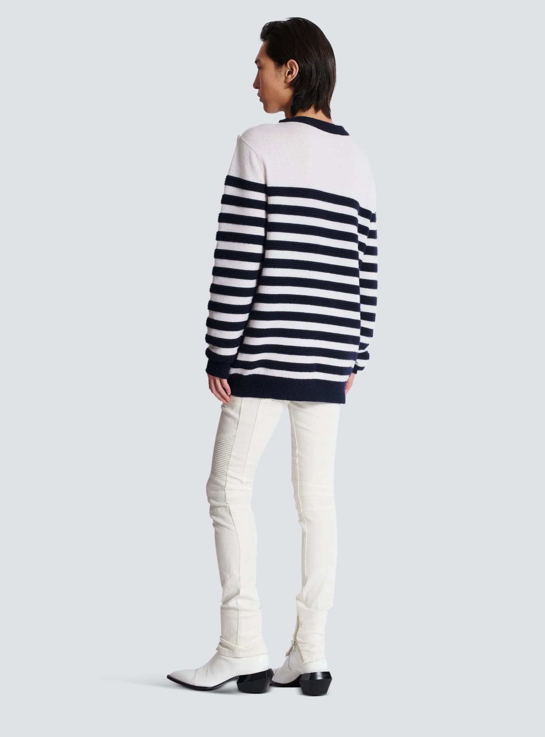 Striped Cashmere Jumper-Balmain Discount
