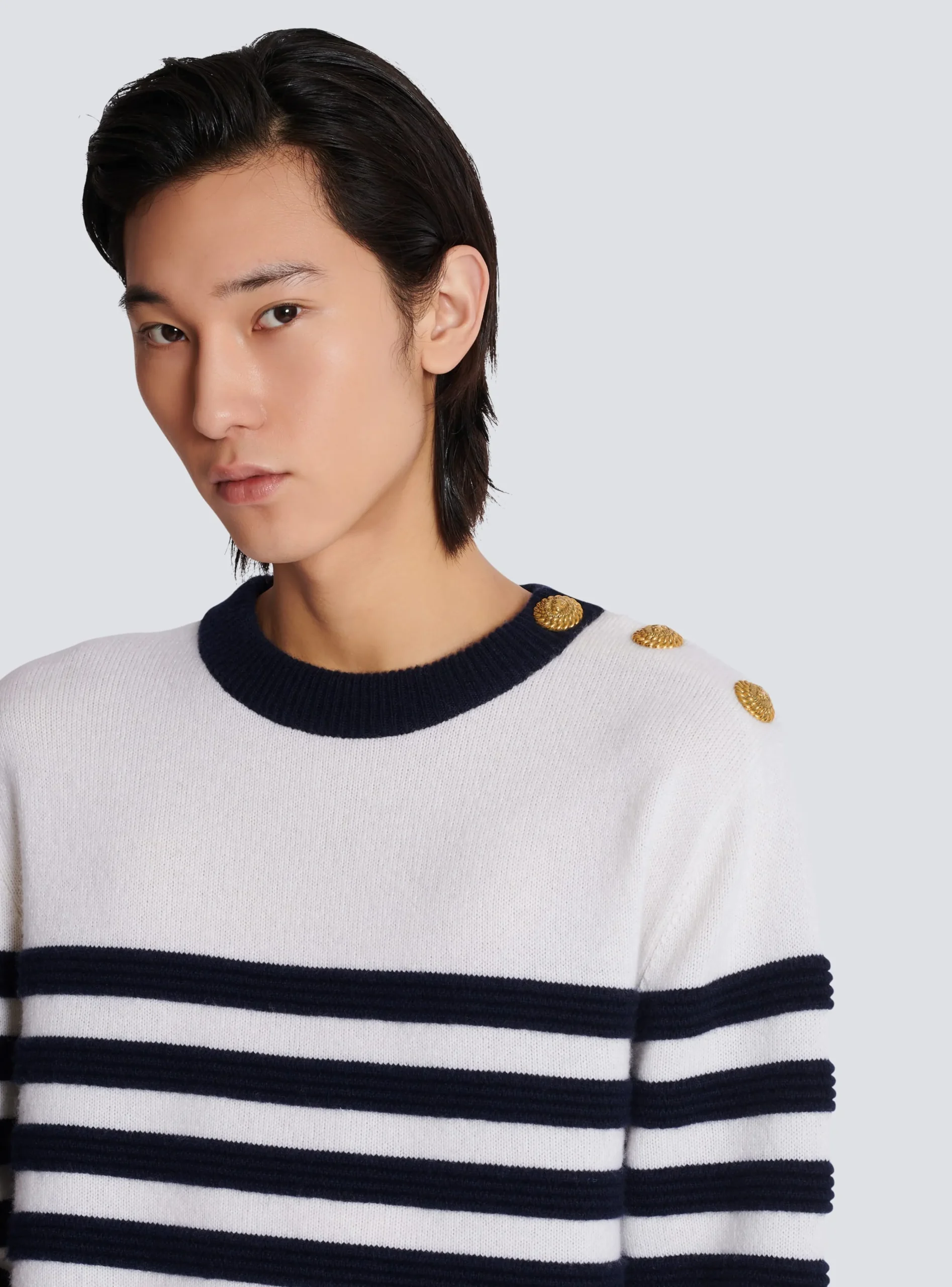 Striped Cashmere Jumper-Balmain Discount