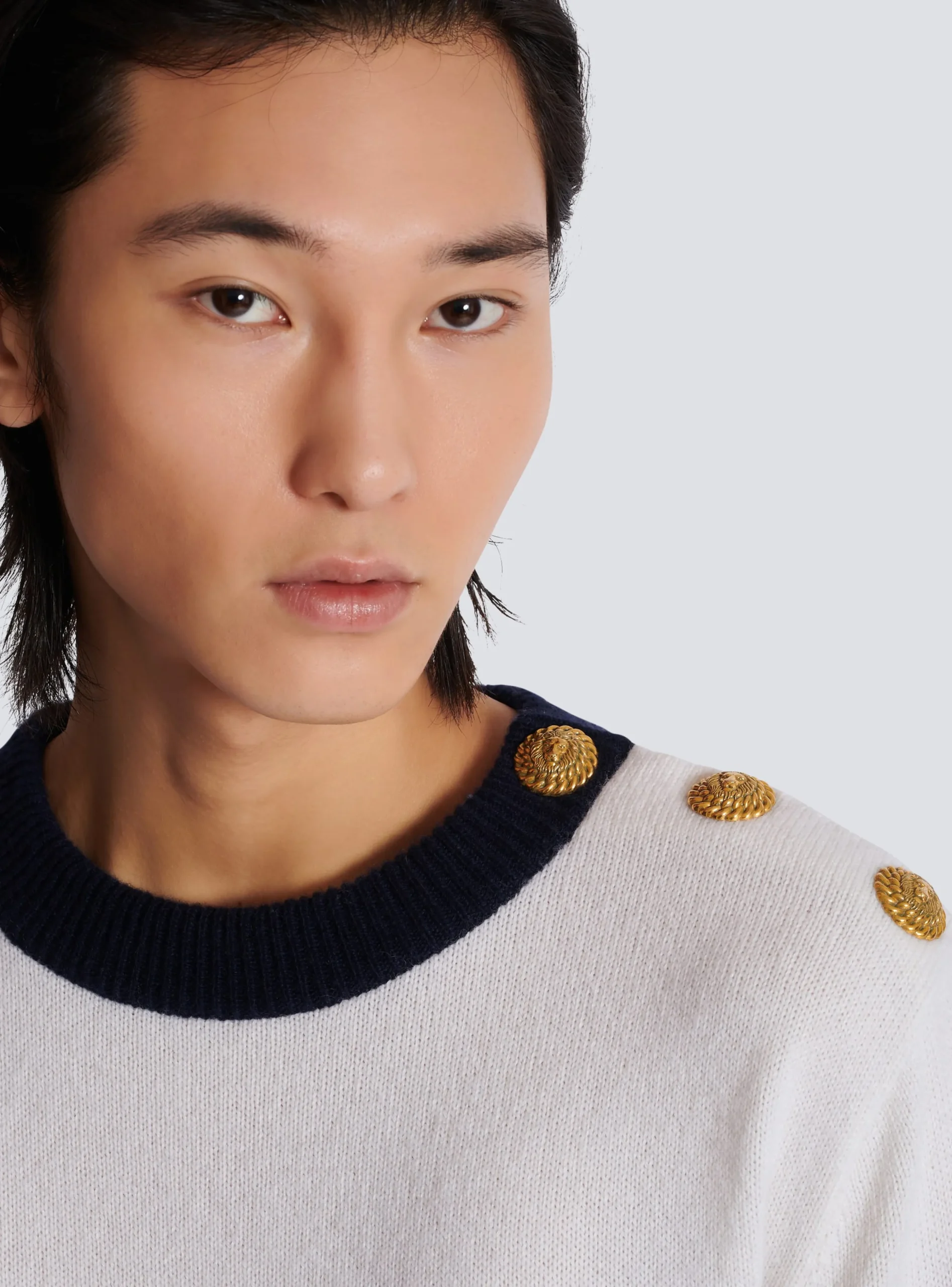 Striped Cashmere Jumper-Balmain Discount