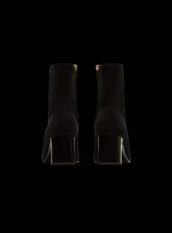 Suede Edna Ankle Boots With Patent Leather Toes-Balmain Clearance