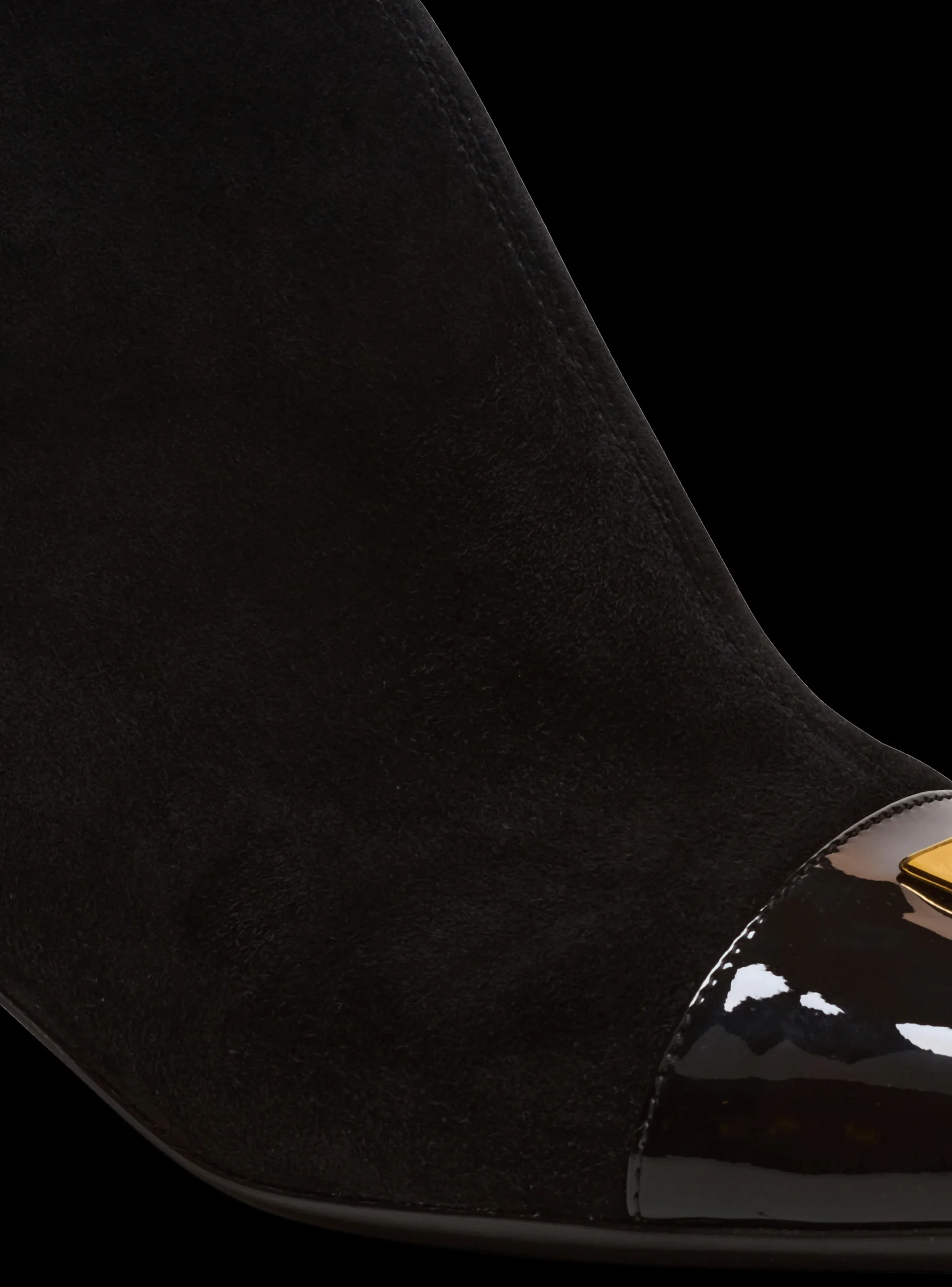 Suede Edna Ankle Boots With Patent Leather Toes-Balmain Clearance