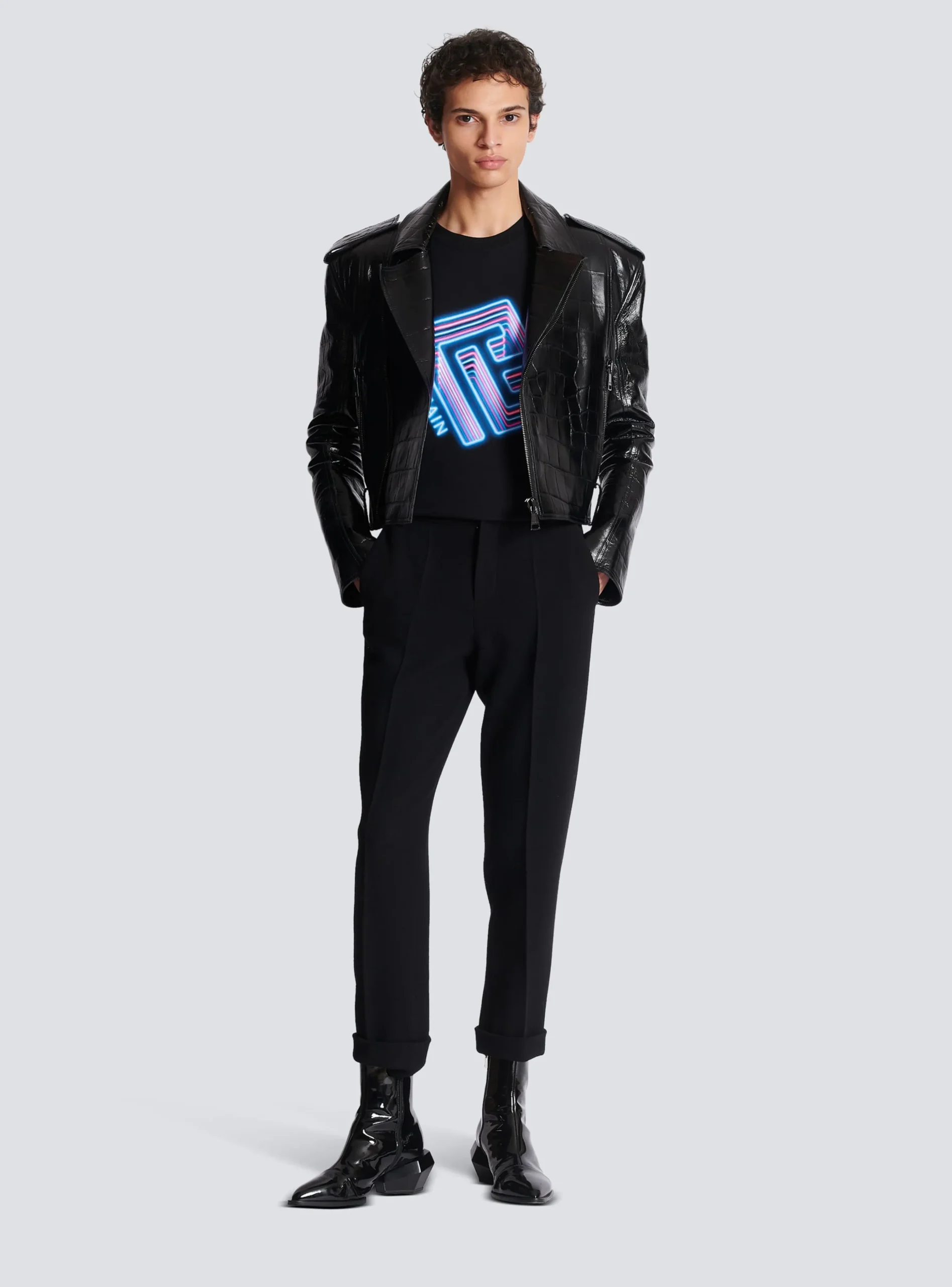 Sweatshirt With Neon Logo Print-Balmain Fashion