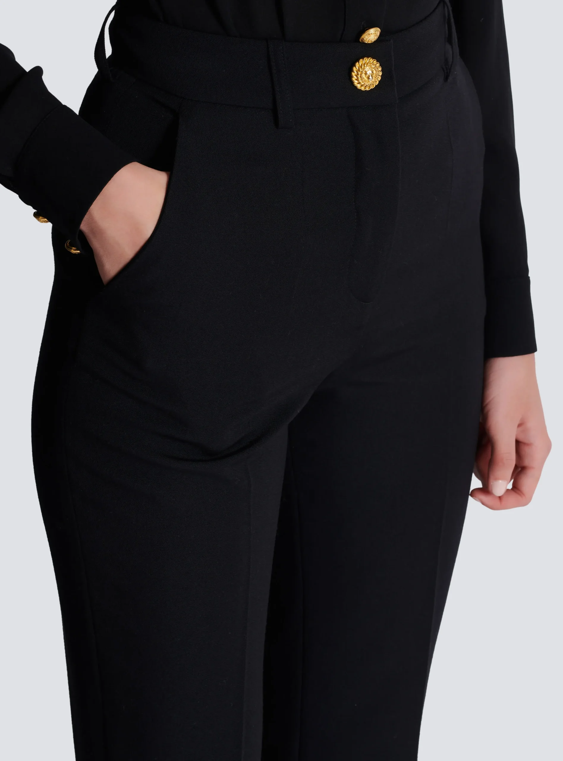 Tailored Grain De Poudre Trousers-Balmain Outlet