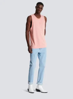 Tank Top With Vintage Embroidery-Balmain Best Sale