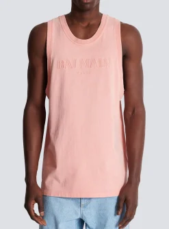 Tank Top With Vintage Embroidery-Balmain Best Sale