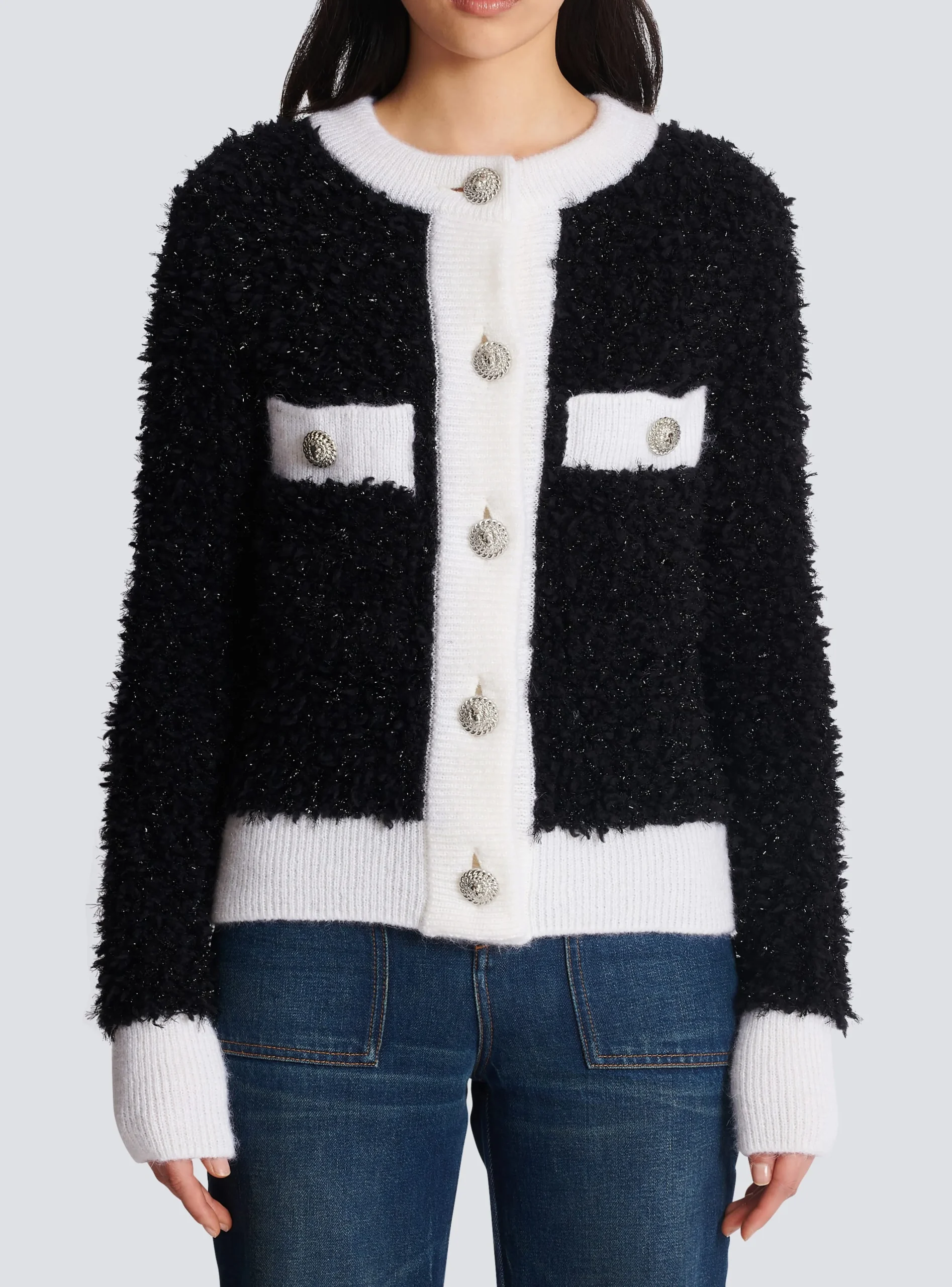 Textured Knit Cardigan-Balmain Flash Sale
