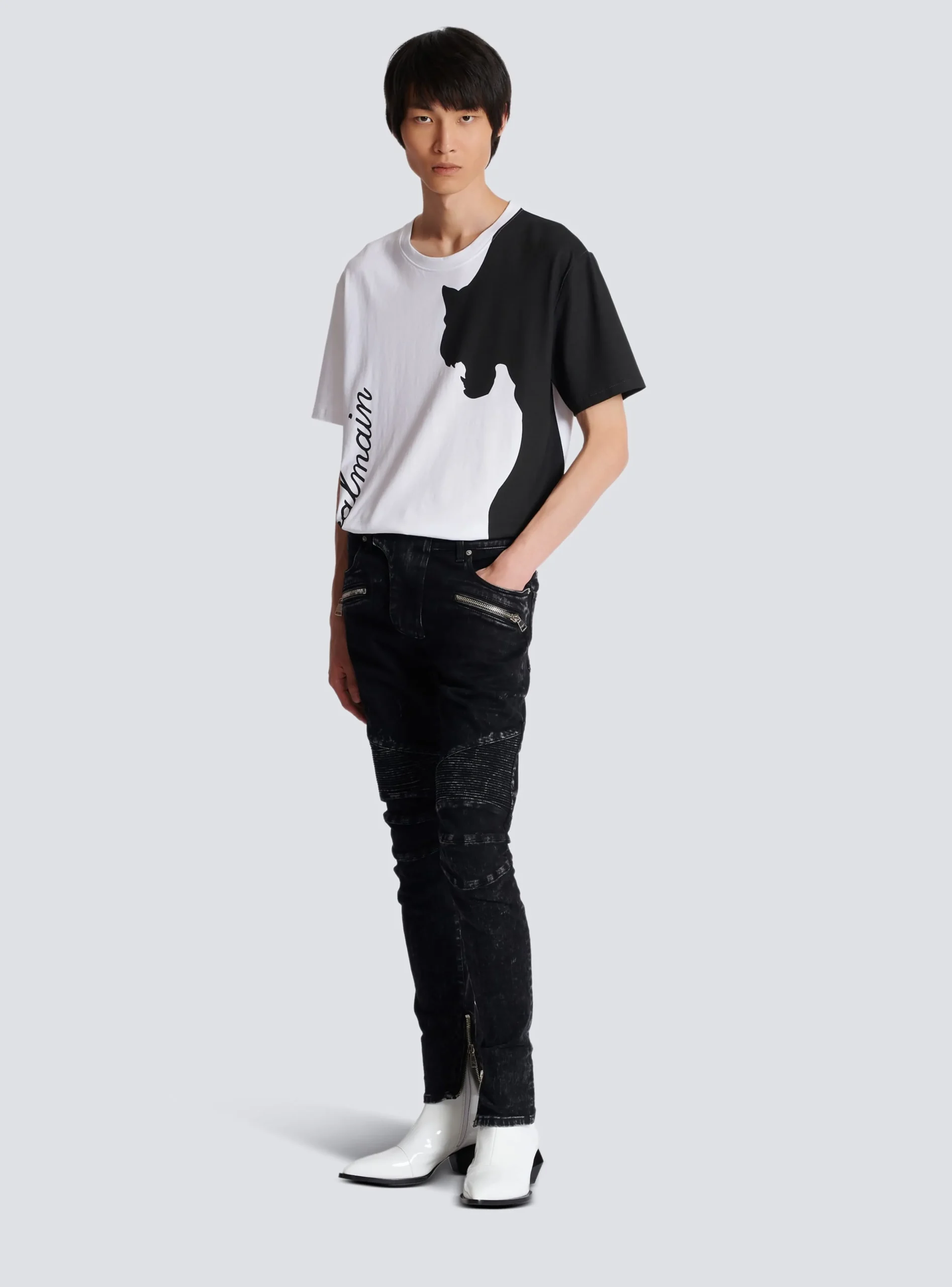 Tiger Print Short-sleeved T-shirt-Balmain Hot