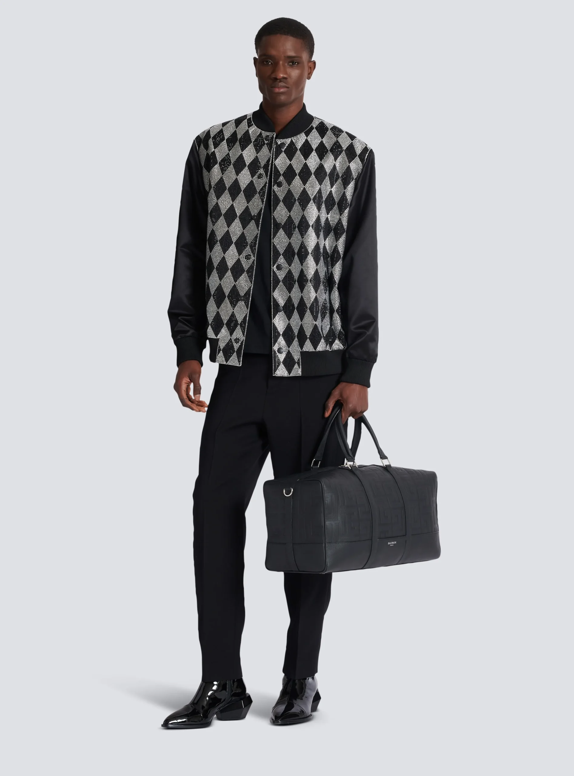 Travel Bag In Grained Leather-Balmain Outlet