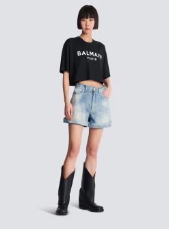 T-shirt With Paris Print-Balmain Clearance