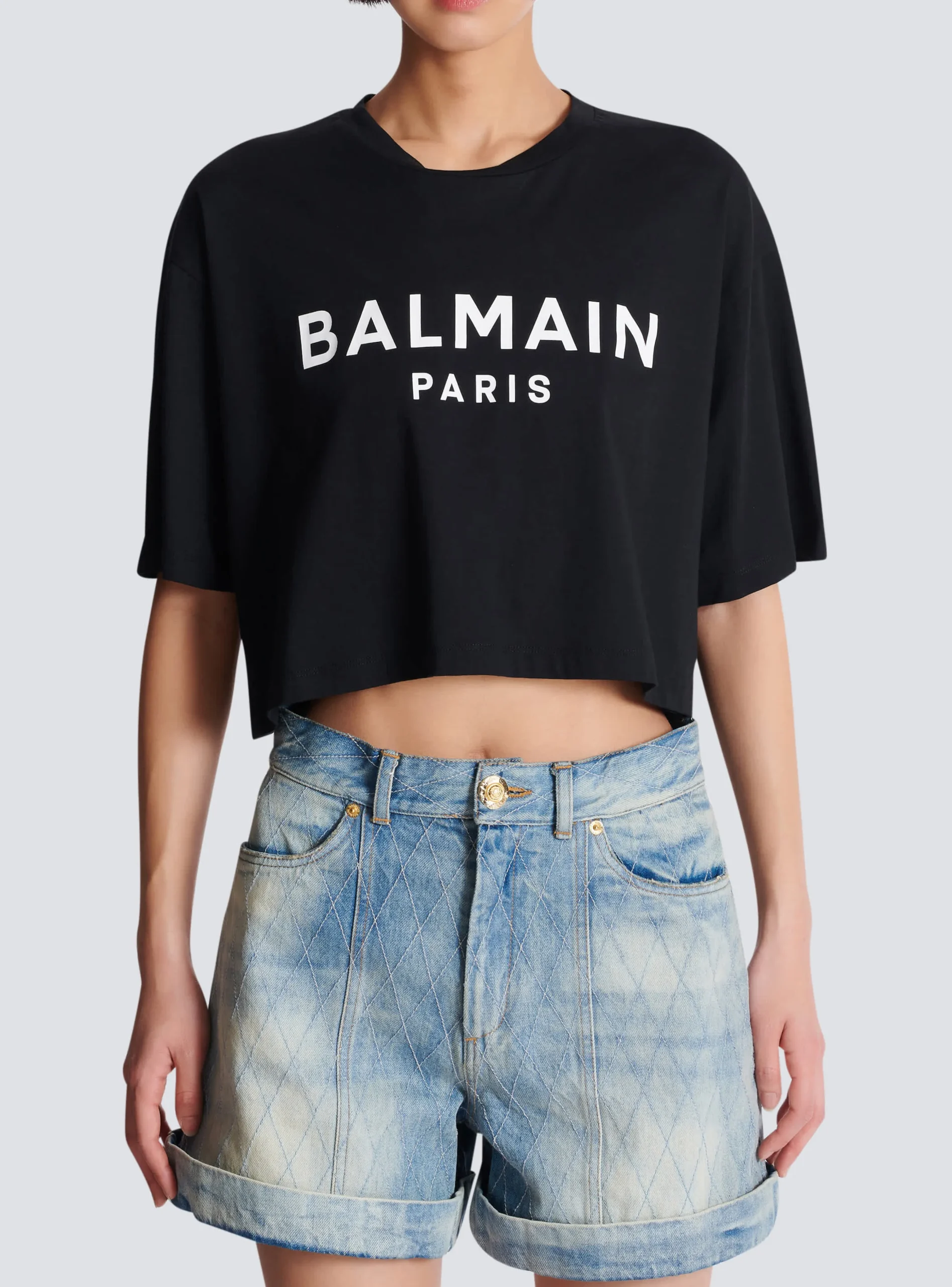 T-shirt With Paris Print-Balmain Clearance