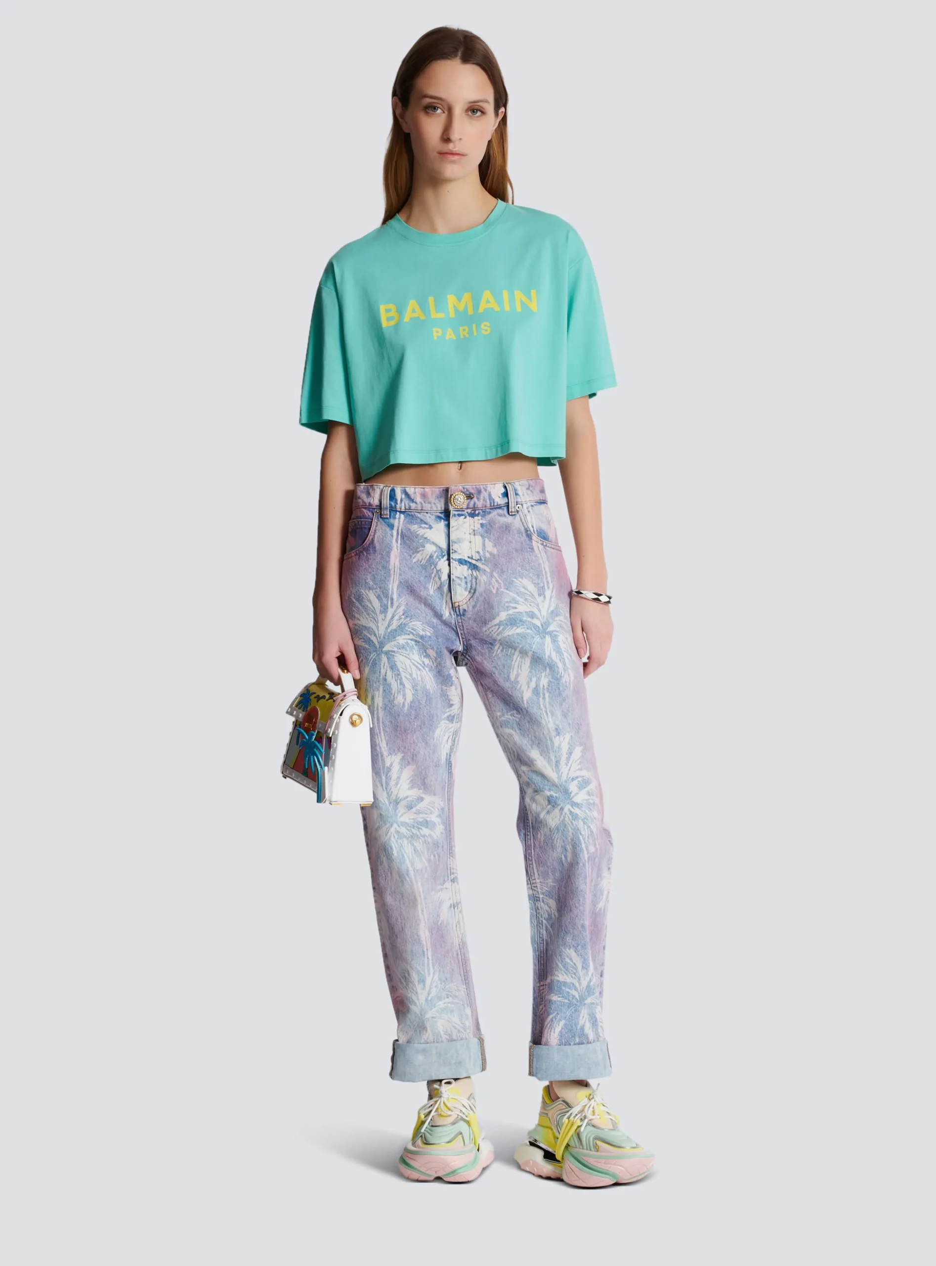 T-shirt With Paris Print-Balmain Sale