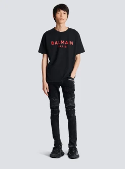 T-shirt With Paris Print-Balmain Discount