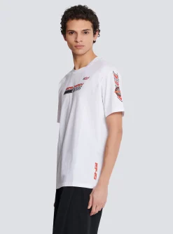T-shirt With Racing Print-Balmain Flash Sale