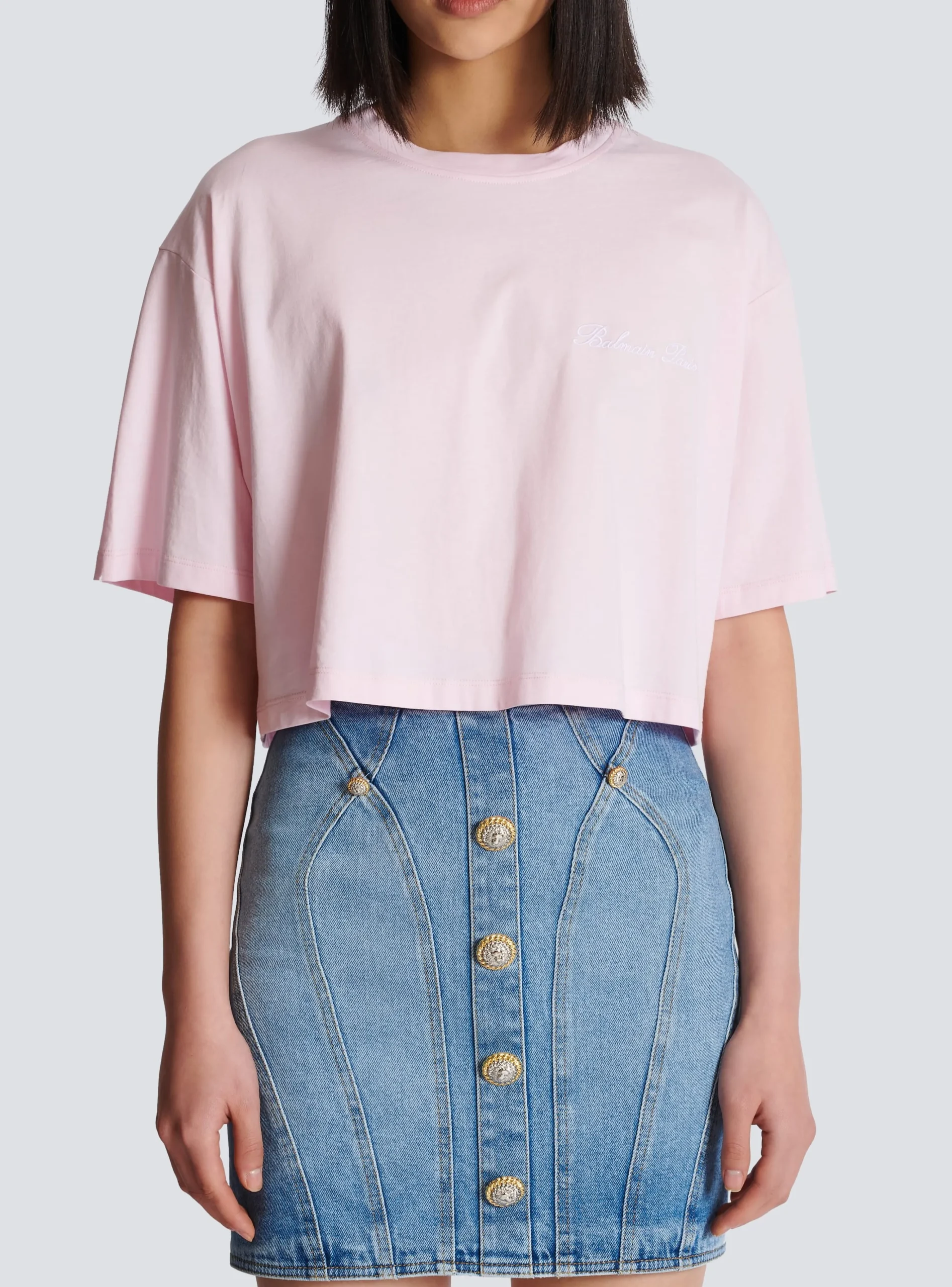 T-shirt With Signature Embroidery-Balmain Hot
