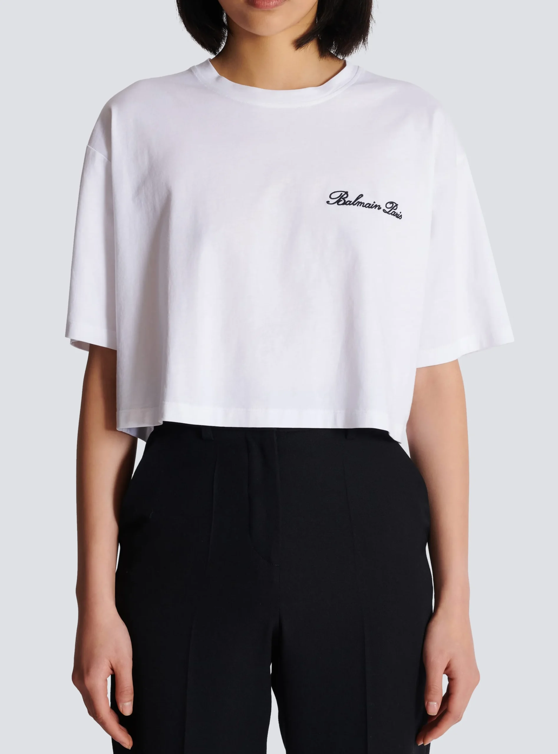 T-shirt With Signature Embroidery-Balmain Best Sale