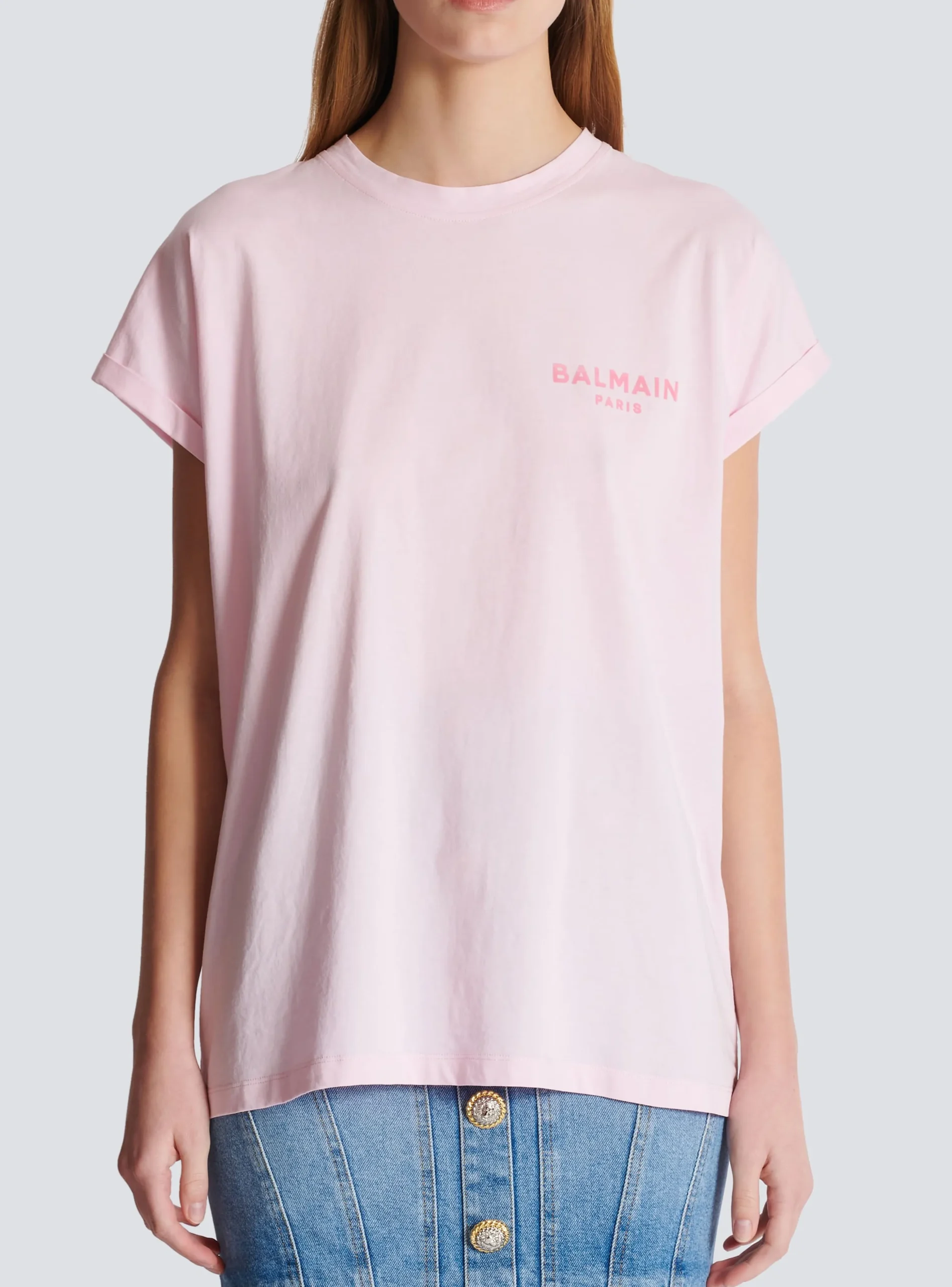 T-shirt With Flocked Paris Logo-Balmain New