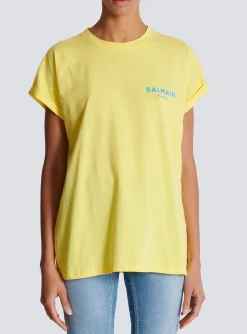 T-shirt With Flocked Paris Logo-Balmain Outlet