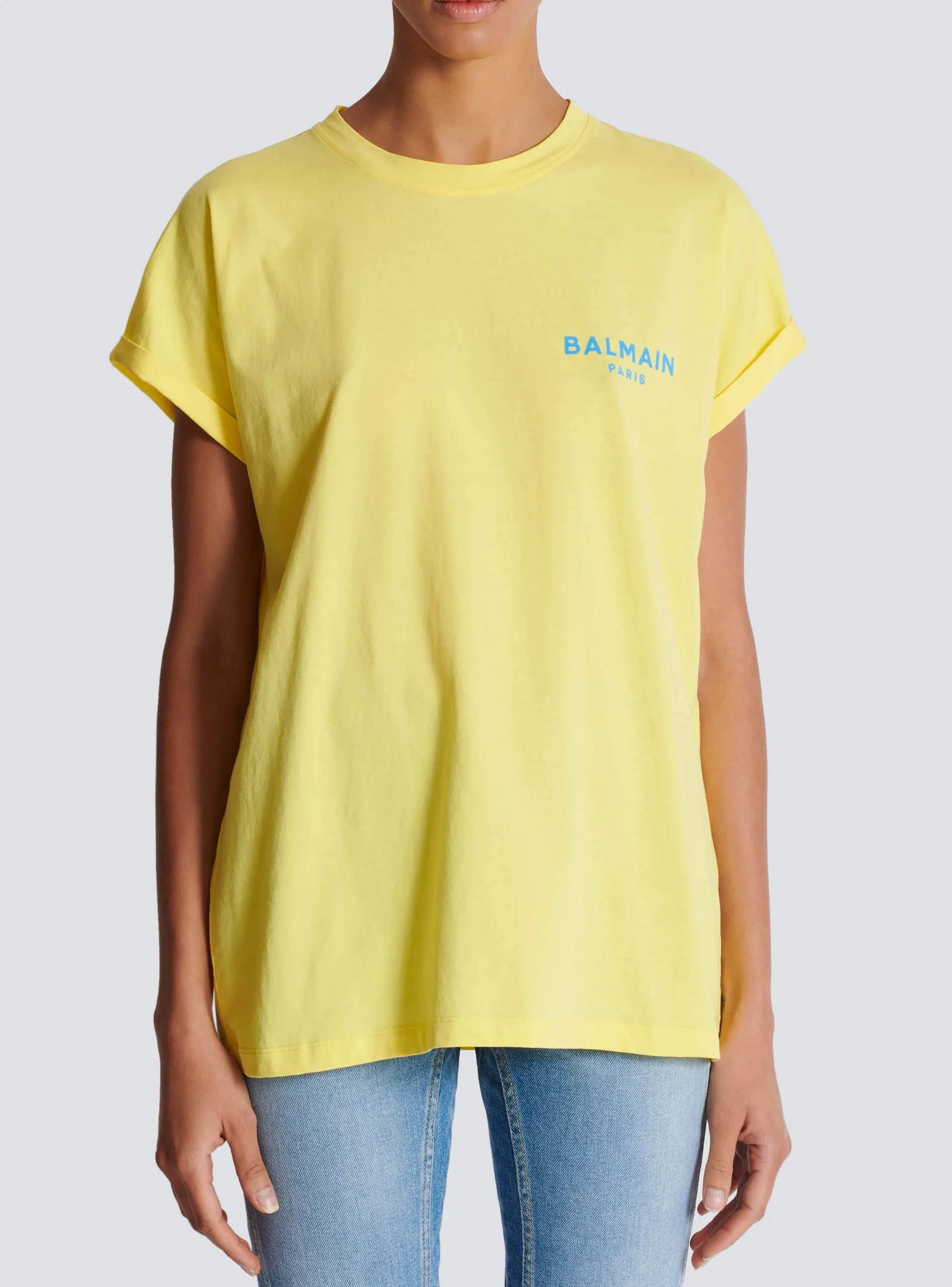 T-shirt With Flocked Paris Logo-Balmain Outlet