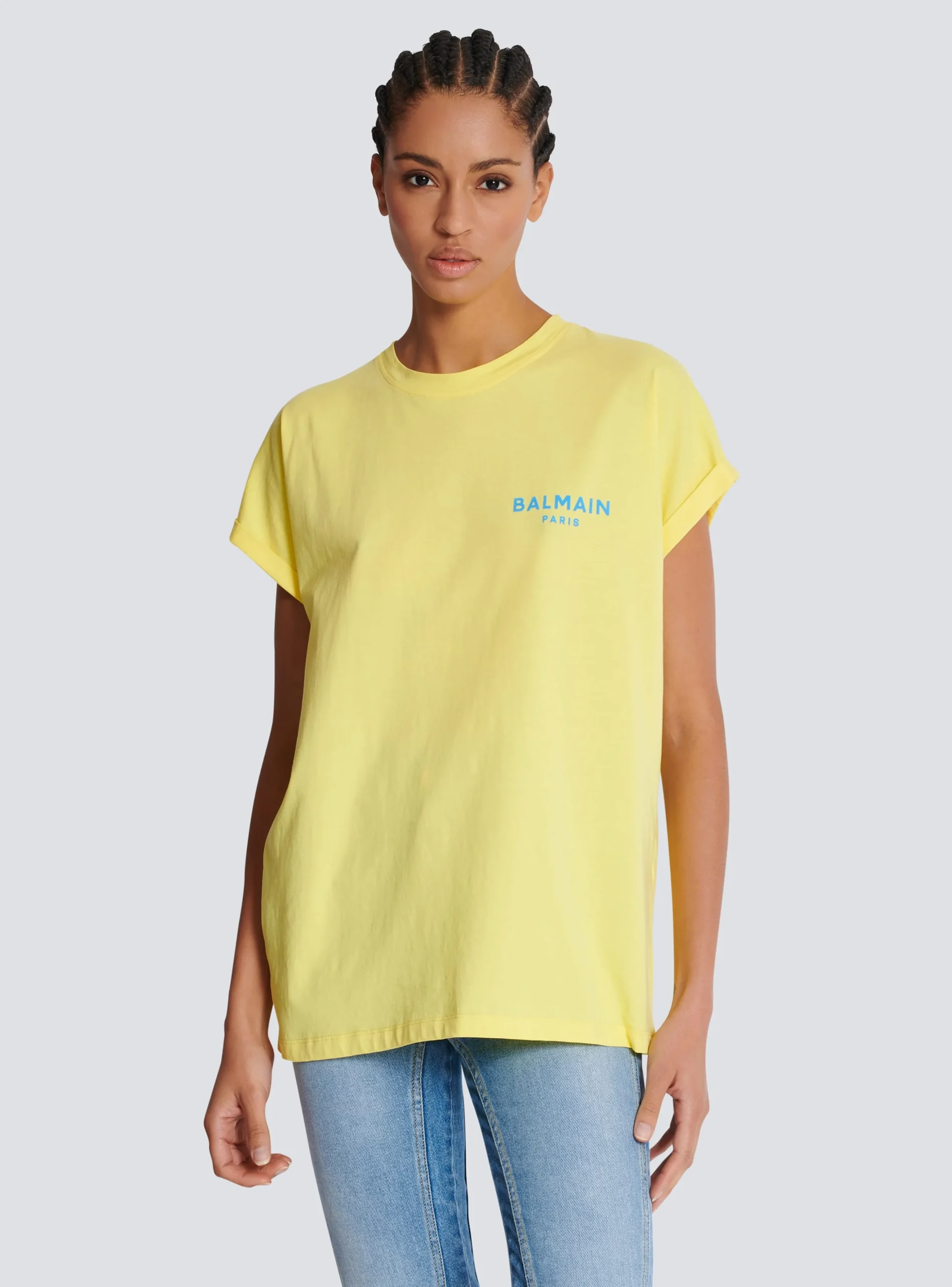 T-shirt With Flocked Paris Logo-Balmain Outlet