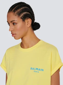 T-shirt With Flocked Paris Logo-Balmain Outlet