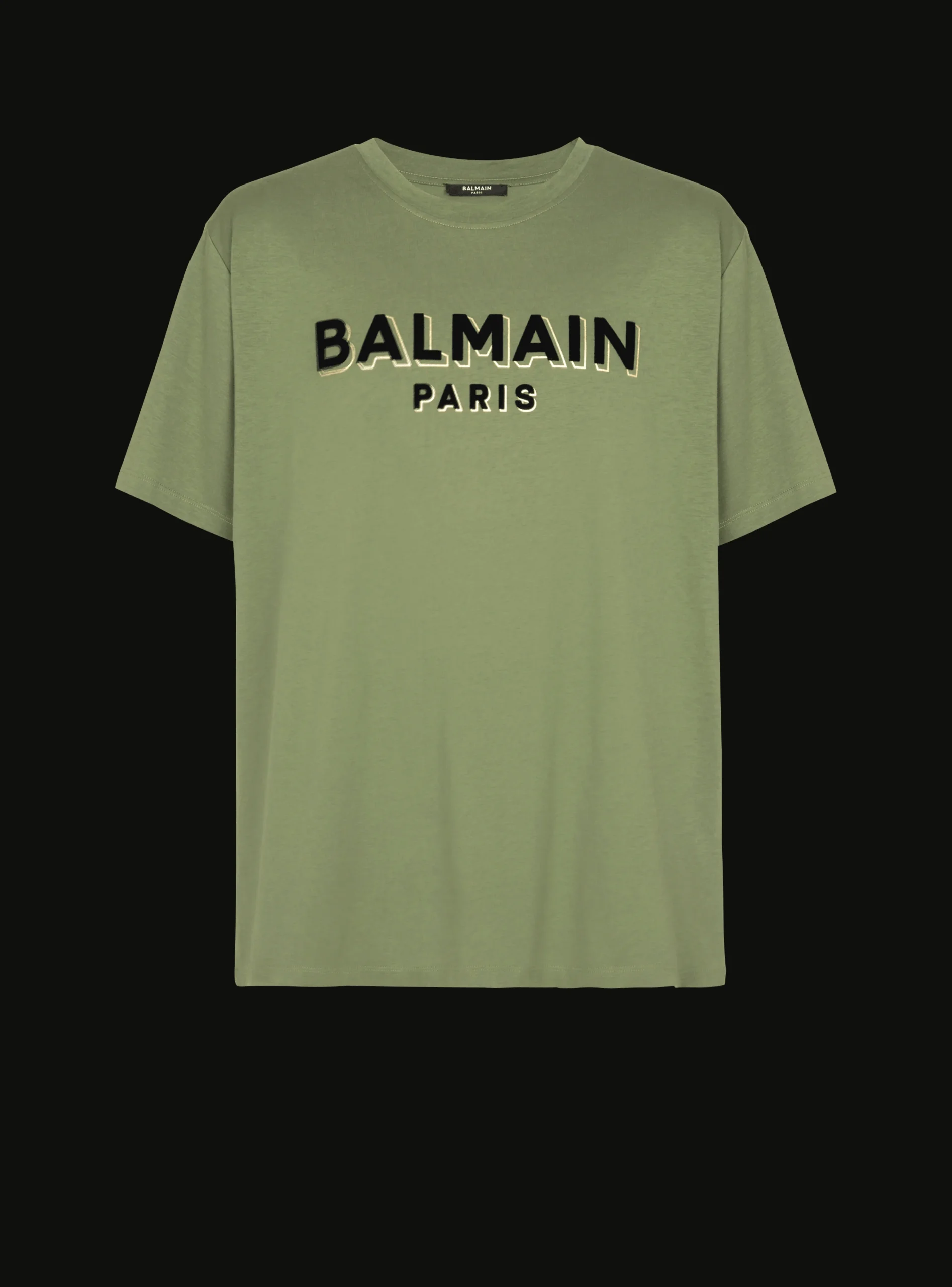 T-shirt With Flocked Paris Logo-Balmain Cheap
