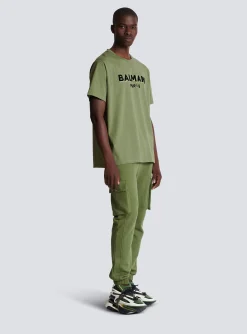 T-shirt With Flocked Paris Logo-Balmain Cheap