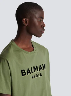 T-shirt With Flocked Paris Logo-Balmain Cheap