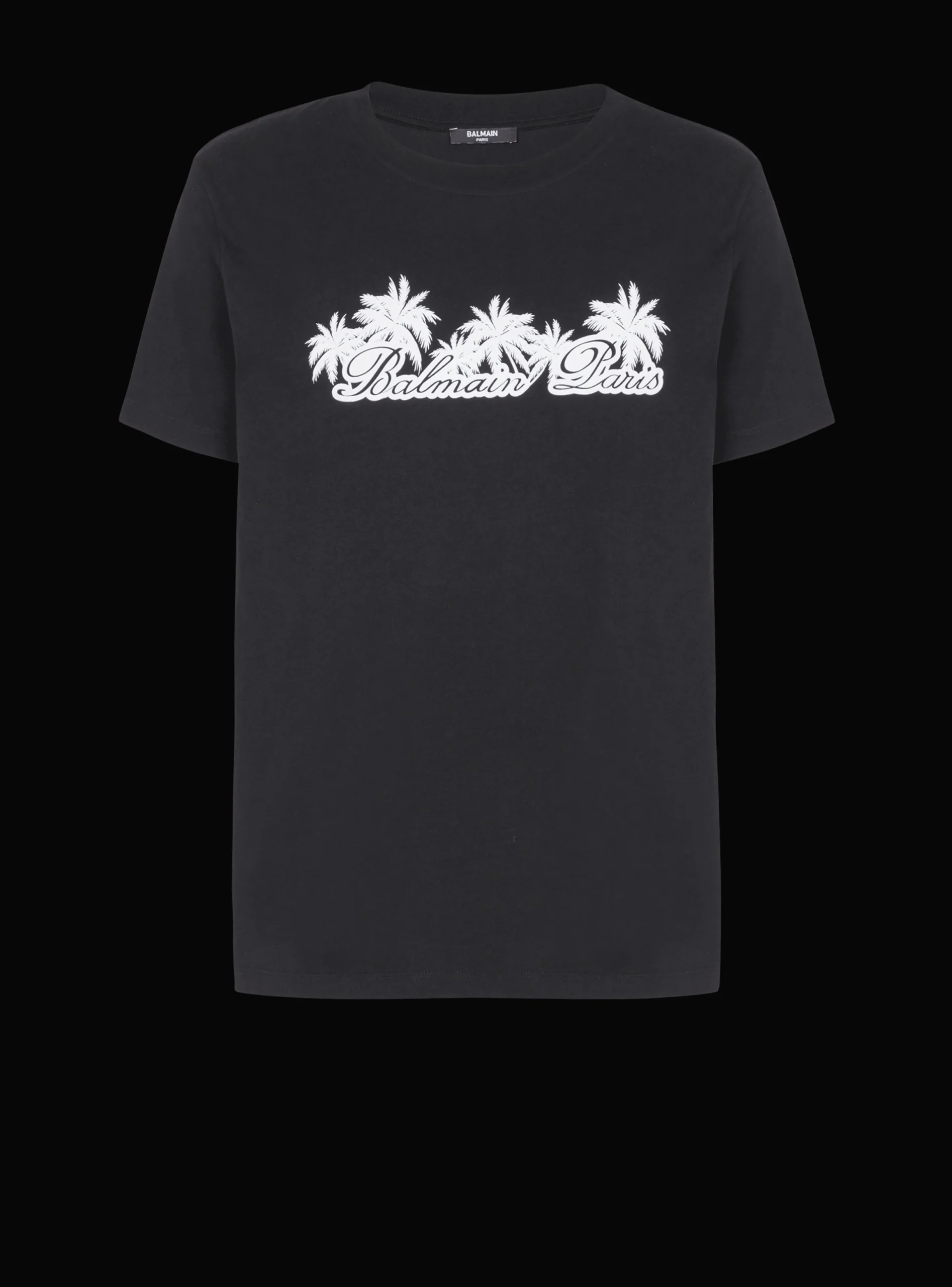 T-shirt With Palm Tree Signature Print-Balmain Fashion
