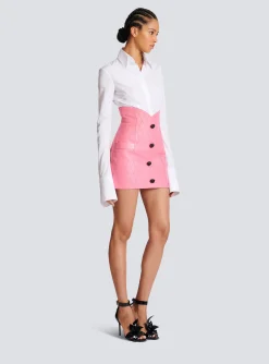 Tulip Skirt In Quilted Leather-Balmain Cheap