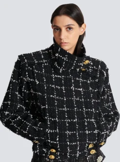 Tweed Bomber Jacket-Balmain Hot